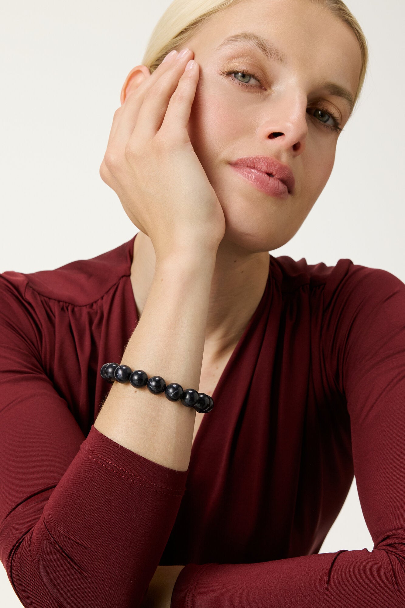 Mini Beads Flex armbånd - Black Universe Marble